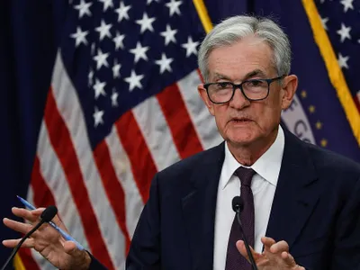 Jerome Powell, şeful Fed, în conferinţă de presă - Foto: Profimedia Images