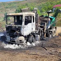 Camionul care a luat foc- Foto: AGERPRES