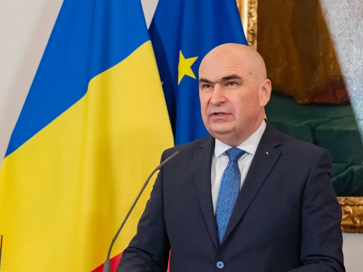 Premierul Ilie Bolojan, în conferinţă de presă - Foto: Profimedia Images