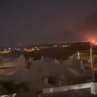 Rusia a atacat cu drone portul Izmail - Foto: captură video Twitter/Faytuks News Δ