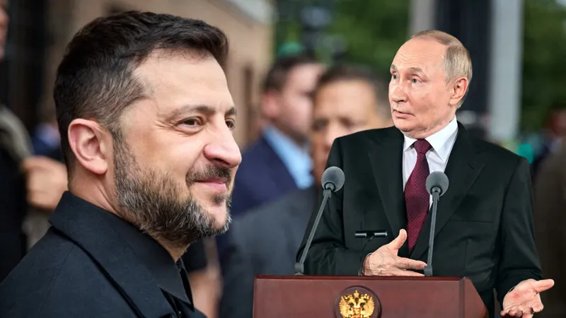 Volodimir Zelenski și Vladimir Putin - Foto: Profimedia images