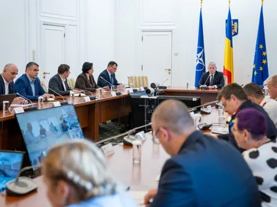 Cătălin Predoiu, la videoconferință - Foto: MAI