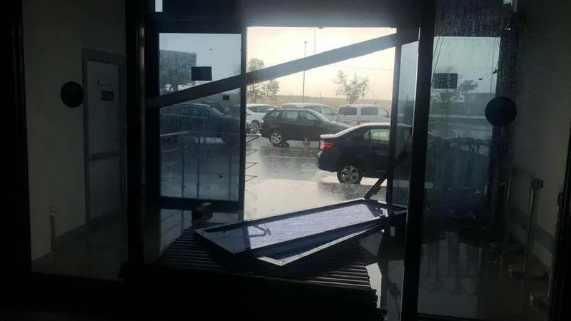 Oradea, devastată de furtună. Pagube mari, la aeroport. Vântul a bătut și cu peste 100 km/h - Foto: Facebook/Bogdan Orescovici