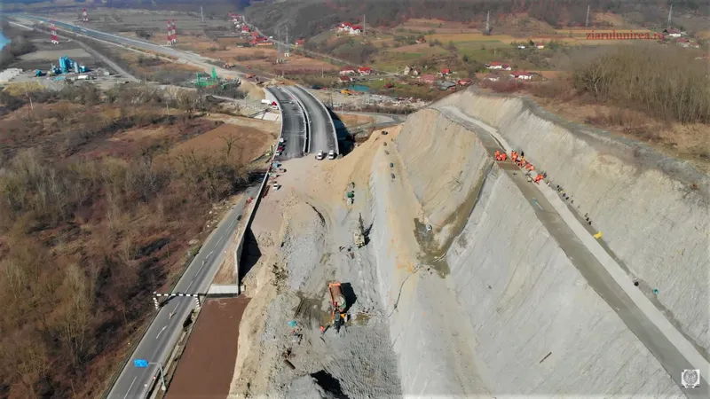 Lucrări la autostrada Deva-Lugoj Foto: Facebook Asociatia Pro Infrastructura
