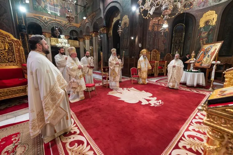 Slujba de Înviere, ținută la Patriarhie de Paști. FOTO: basilica.ro