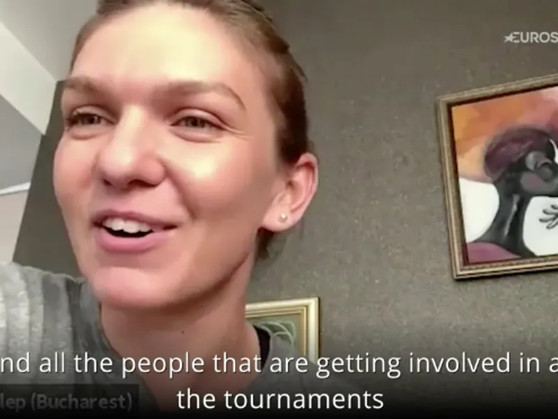 Simona Halep prin video call la Eurosport/FOTO: eurosport.ro