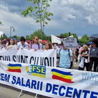 Proteste în stradă ale profesorilor Foto: facebook/FSLI