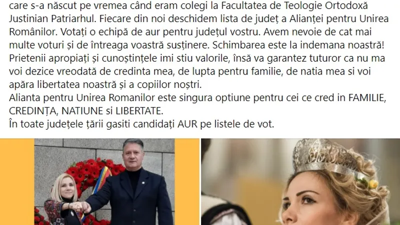 Adela-Ioana Grăjdeanu-Târziu, îndemnându-și suporterii să o voteze la alegerile parlamentare. Sursa: Facebook