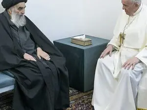 Papa Francisc și ayatolahul Al-Sistani/Foto: arabnews