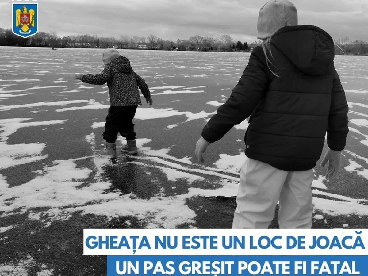 Autoritățile fac un apel către părinţi să nu-şi lase copiii nesupravegheaţi în apropierea apelor îngheţate - Foto: News.ro