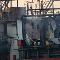 Incendiu în Portul Midia - Foto: Facebook/ziuadeconstanța