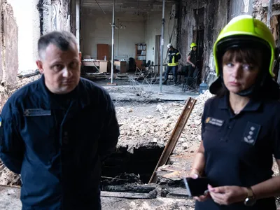 Racheta rusă care a distrus parţial sediul guvernului ucrainean conţinea 35 de componente americane - Foto: Profimedia Images