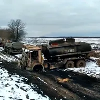 VIDEO Un convoi rusesc care alimenta armata a fost distrus de trupele ucrainene
