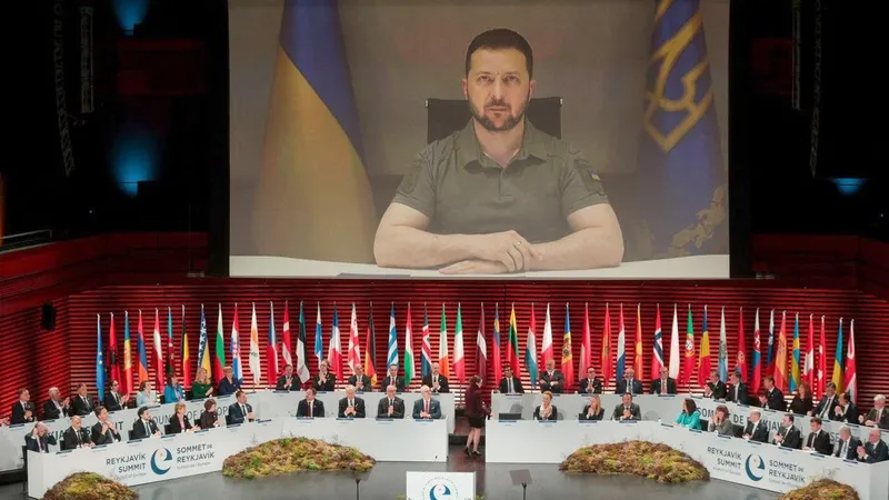Volodimir Zelenski a intervenit prin videoconferinţă la Consiliul Europei - Foto: Profimedia Images