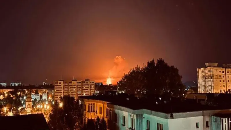 Foto: Imaginile s-au văzut din Galați și Brăila Sursa: Facebook