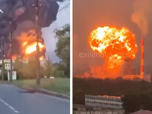 Atac masiv cu drone asupra Rusiei și Crimeei. Rafinării, baze militare și uzine în flăcări - Foto: X/ @visegrad24