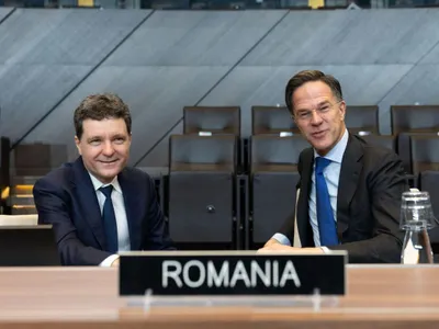 Preşedintele Nicuşor Dan, la cartierul general NATO, cu secretarul general Mark Rutte - Foto: Profimedia Images