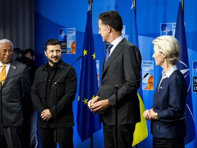 Rutte discută cu Zelenski și Von Der Leyen - Foto: Profimedia Images (Imagine cu rol ilustrativ)