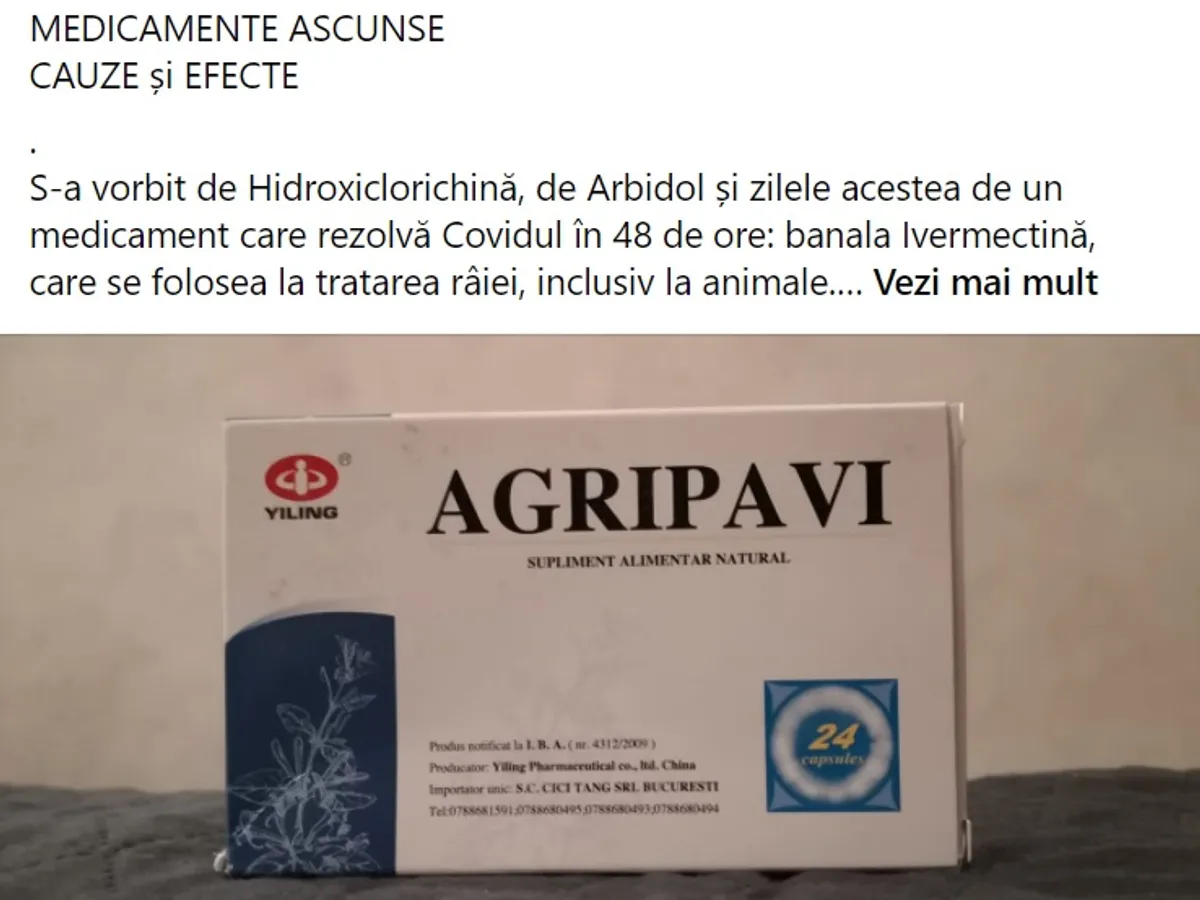 Rusofilul Capsali îi îndeamnă pe oameni să ia un medicament din plante în loc să se vaccineze. Sursa: Facebook