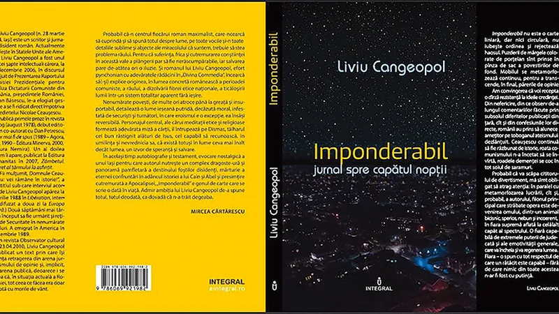 Romanul ❮❮ Imponderabil. Jurnal spre capătul nopții❯❯ este „în același timp autobiografie și testament”, spune Mircea Cărtărescu