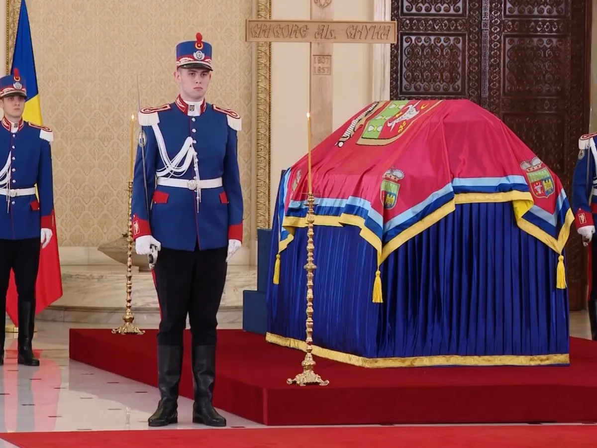 Ultimul domnitor al Moldovei, adus la Cotroceni. Sicriul cu rămășițele lui Alexandru Ghyka, în Sala Unirii