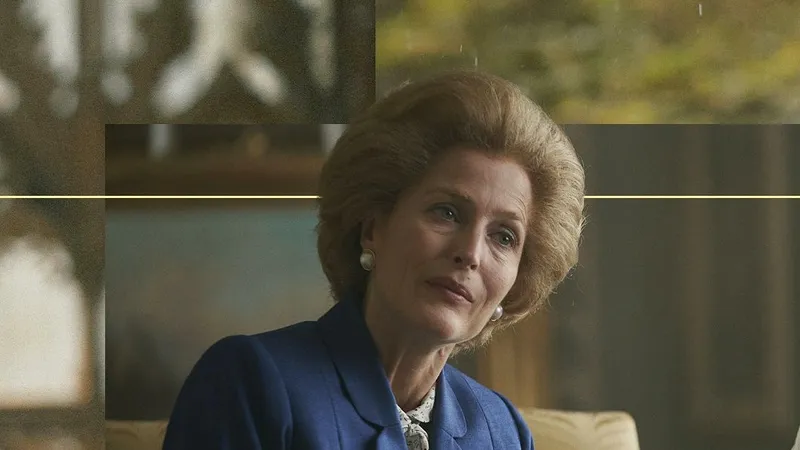 Gillian Anderson, în rolul premierului Margaret Thatcher din „The Crown”. FOTO: Facebook