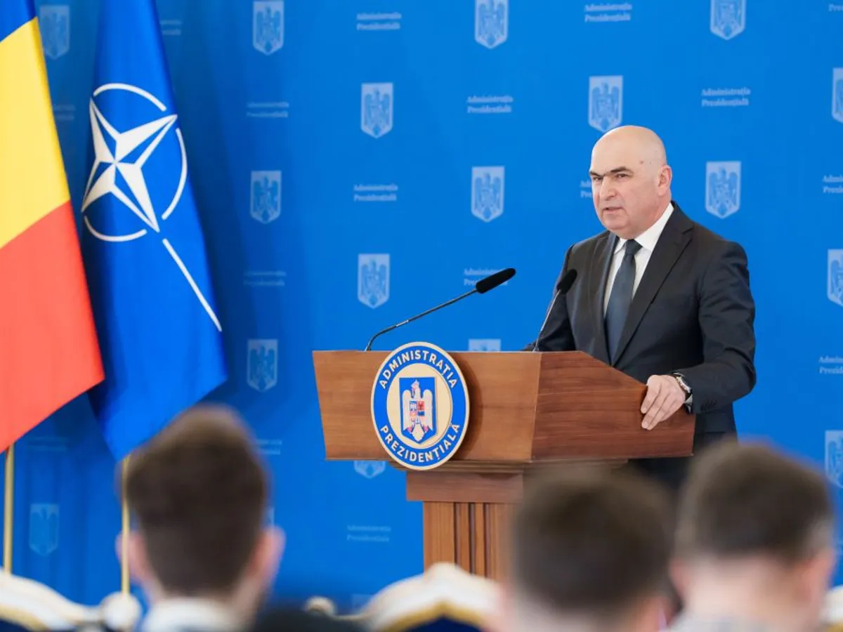 Preşedintele interimar Ilie Bolojan, în conferinţă de presă - Foto: Presidency.ro