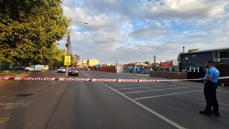 POliția a oprit traficul în zonă Foto: ISU B IF