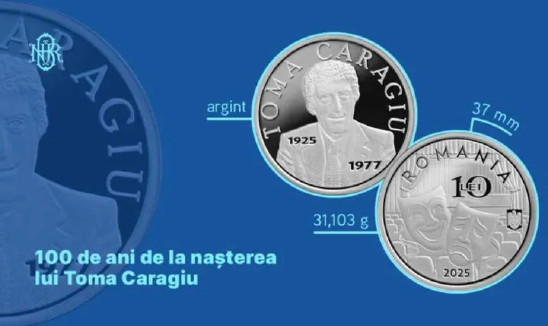 Monedă aniversară Toma caragiu - Foto: BNR