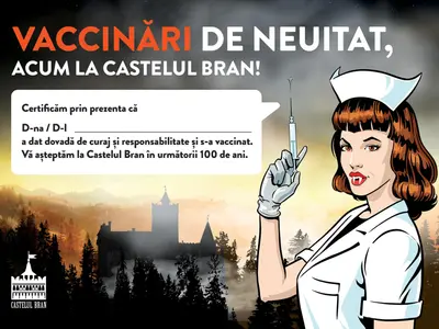 Maratonul Vaccinării, la Castelul Bran, în fiecare weekend. Sursa: Facebook RoVaccinare