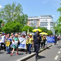 Sindicatele din Educație protestează - Foto: Facebook FSE Spirul Haret (tol ilustrativ)