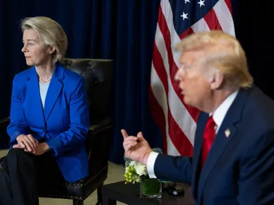 Ursulaa von der Leyen şi Donald Trump, la Naţiunile Unite - Foto: Profimedia Images