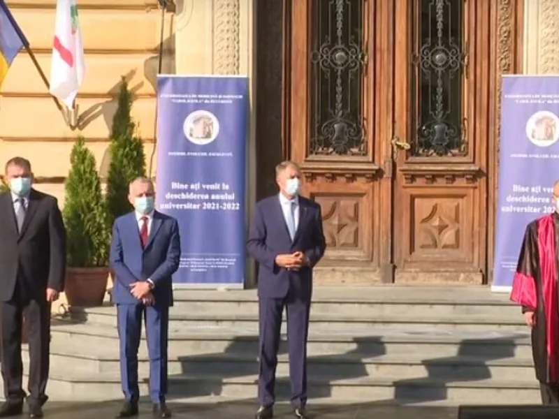 Președintele a participat la deschiderea anului universitar la Facultatea de Medicină. FOTO: captură video