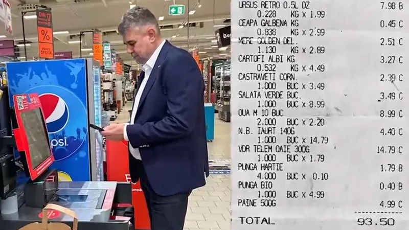 Marcel Ciolacu la cumpărături cu 100 de lei. "Cred că pot cumpăra consistent" - Foto: Captură video