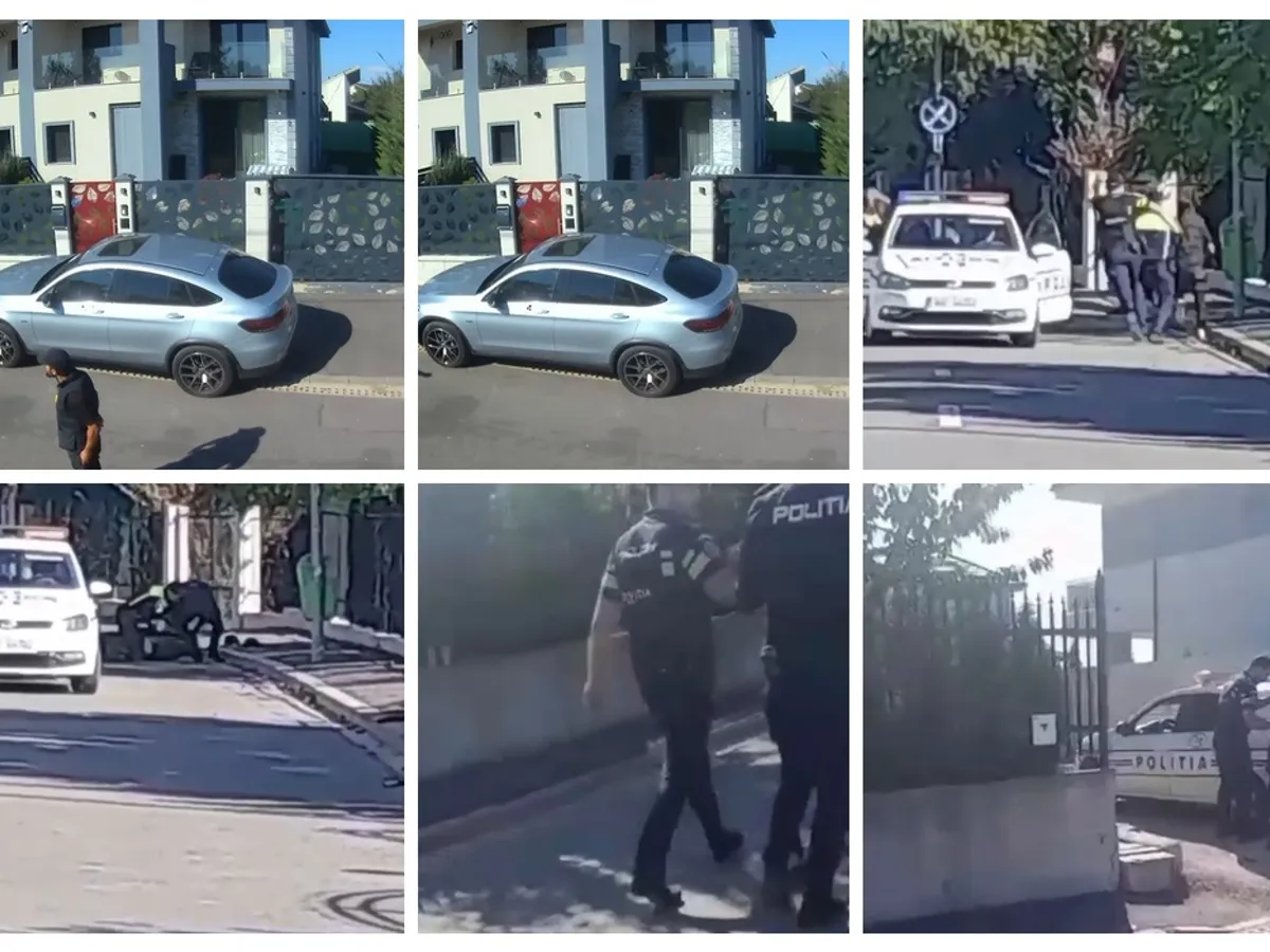 Hoț urmărit pe străzile Capitalei. I-a amenințat pe polițiști cu un cuțit, iar aceștia au scos armele - Foto: captură video camere de supraveghere