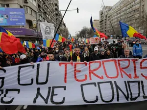 Un nou protest anti-restricții în București, sâmbătă seara/FOTO: Inquam Photos/George Călin