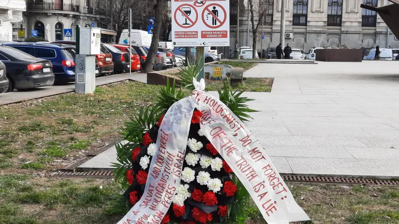 Imagne cu incidentul petrecut în această dimineață. Sursă: Institutul Elie Wiesel