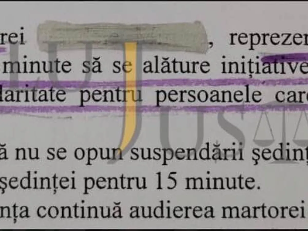 Încheierea ședinței în care procurorul și judecătorul au fugit, timp de 15 minute, ca să protesteze Foto: CluJust