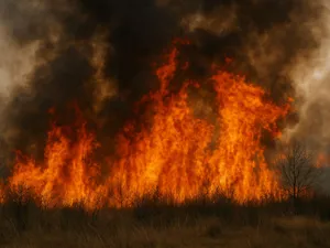 Incendiu de vegetație în Constanța. Zeci de bătrâni, evacuați urgent dintr-un azil din Poarta Albă - Foto: Facebook/ISU Constanța - Caracter ilustrativ