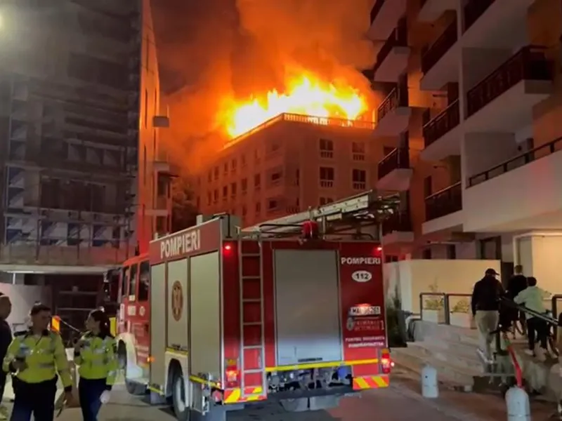 Incendiu în Herăstrău - FOTO:Captură video