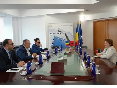 Pre;edintele CCIR, , Mihai Daraban, a avut o întâlnire oficială cu E.S. Enkeleda Merkuri, Ambasadorul Republicii Albania în România Foto: CCIR