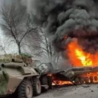 Trupele ucrainene anunță că au distrus două tancuri rusești și un IFV lângă Triokhizbenka/FOTO: 9gag.com