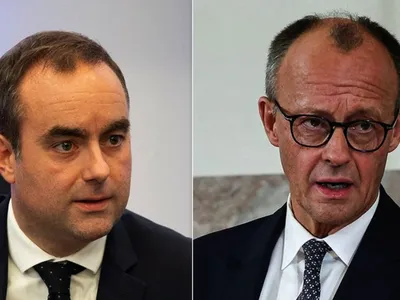 Premierul francez Sebastien Lecornu şi cancelarul german Friedrich Merz - Foto: Profimedia Images