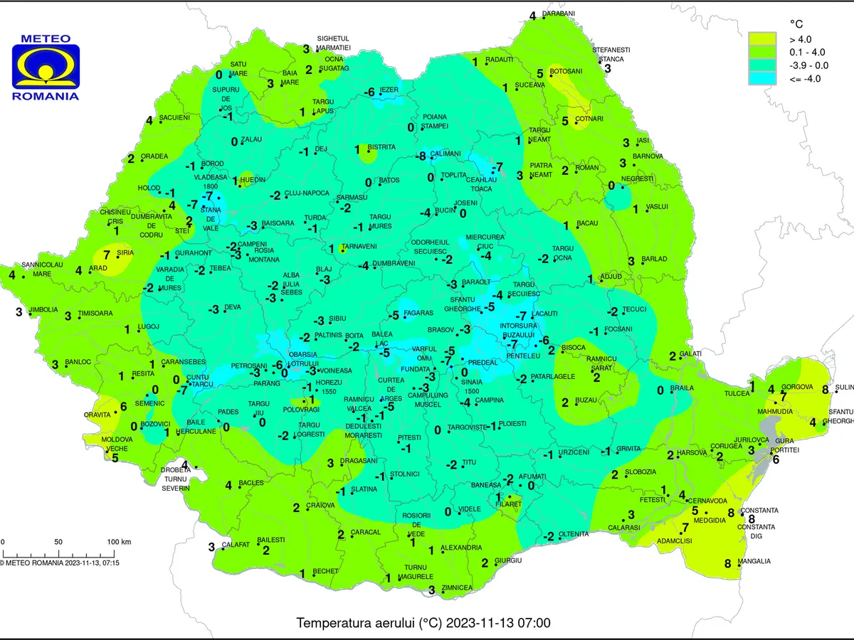 Temperaturi negative ]în marile orașe - Foto: FACEBOOK / Meteoplus