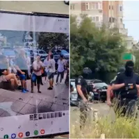 Polițiștii au calmat spiritele din fața ANAF. Mai mulți afaceriști s-au luat la ceartă Foto: captură video Observator