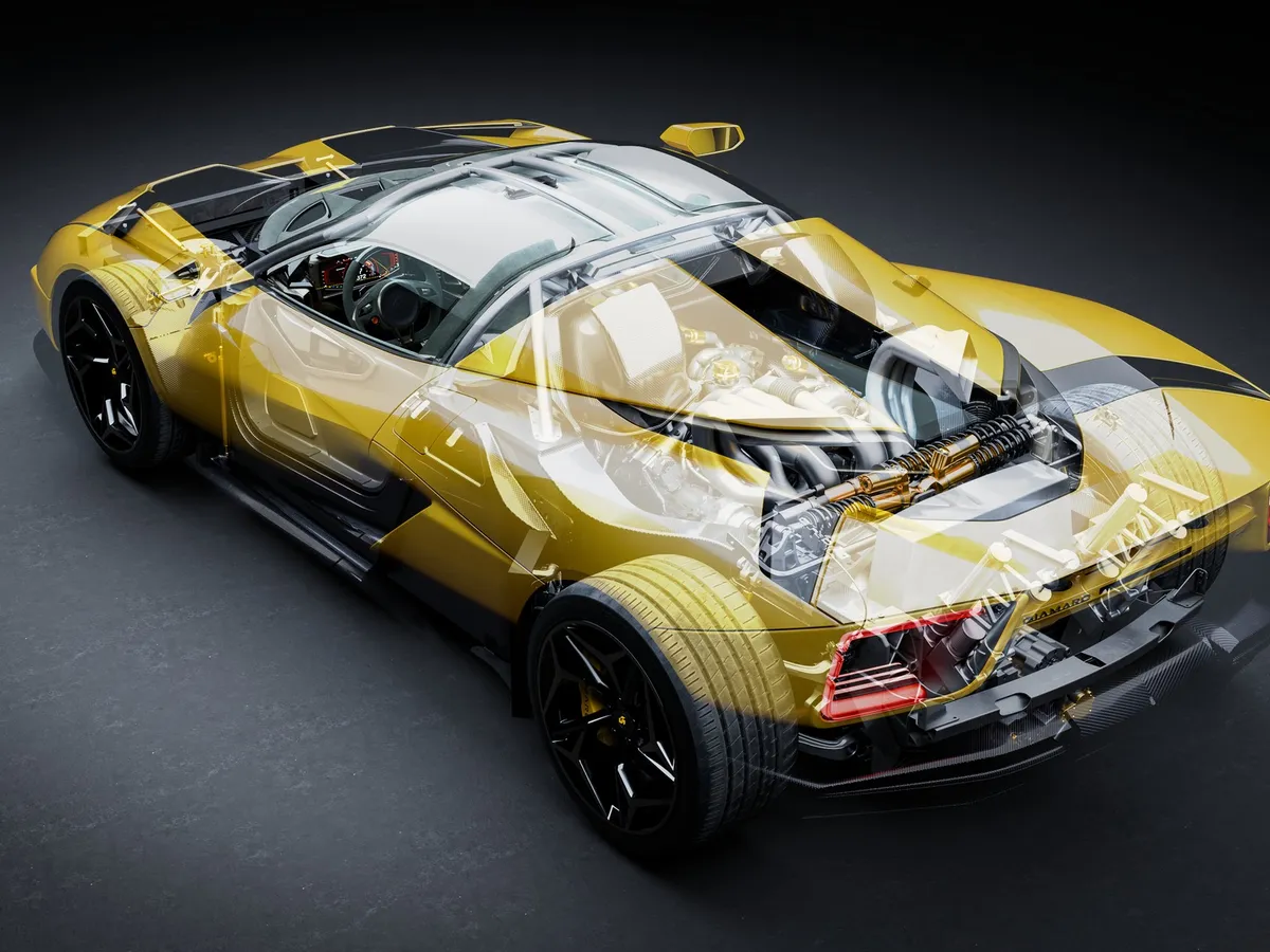 Interzis, iubitorilor de mașini electrice! Supercar cu motor V12 pe benzină de 2.128 de cai, manuală - Foto: Giamaro Automobili