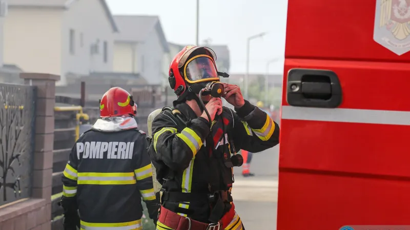 Persoane evacuate după ce niște muncitori au tăiat din greșeală o țeavă de gaz - Foto: ISU / imagine rol ilustrativ