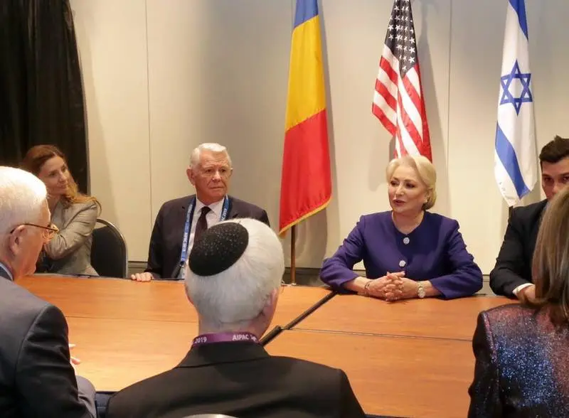 Teodor Meleșcanu, alături de premierul Dăncilă, la Washington DC Foto: Facebook