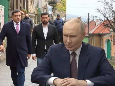 George Simion, Marius Lulea și Vladimir Putin - Foto: Profimedia images