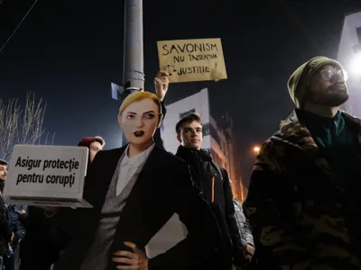 Protest în fața CSM Foto: INQUAM Photos/ Alexandru Nechex